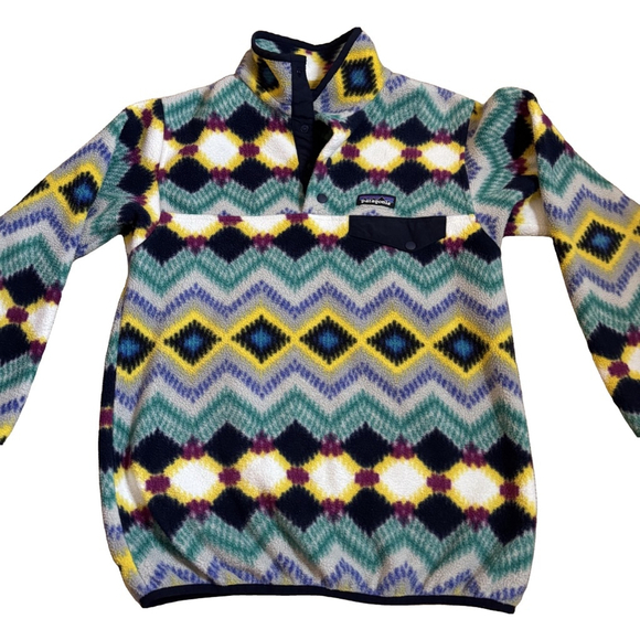Patagonia XS Synchilla Snap T Fleece Sweater Colorful...